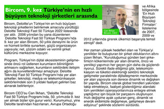 Bircom, Türkiye'nin En Hızlı Büyüyen Teknoloji Şirketleri Arasında 9. Kez