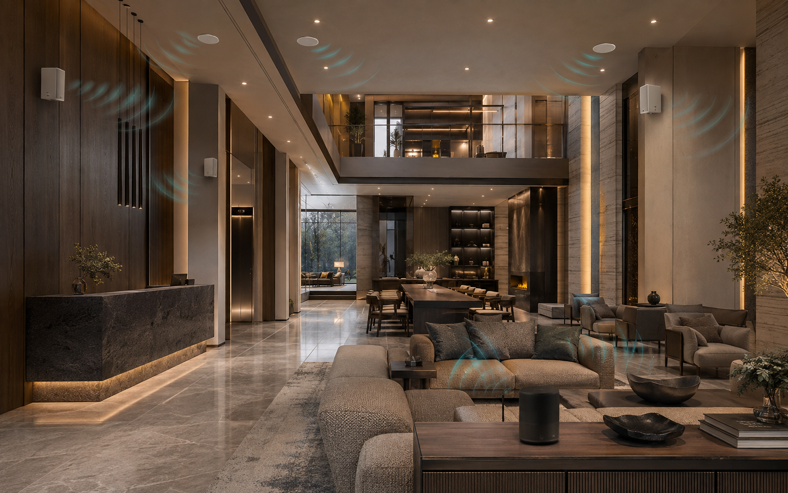 Villa ve rezidansta çok odalı seslendirme sistemi
