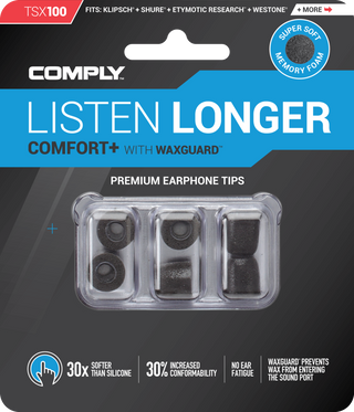Comply Foam Tsx-100 Comfort Plus Eartips - 3 Pairs